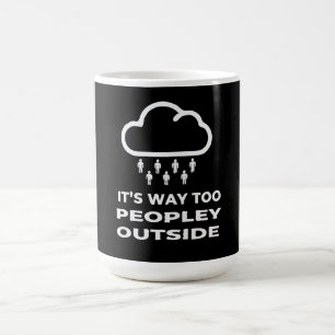 Taza Mágica Cita Divertida de Introvertido Hay Demasiada Gente