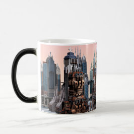 Taza Mágica Ciudad de Fantasía Futurista Arte de Horizonte Urb