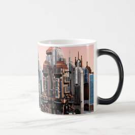 Taza Mágica Ciudad de Fantasía Futurista Arte de Horizonte Urb