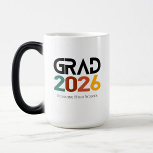 Taza Mágica Clase de graduación 2026 Retro Vintage Minimalista