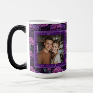 Taza Mágica Clavel Tradicional de Boda Morado Feliz