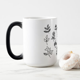 Taza Mágica Colección de Arte Botánico Minimalista de Línea