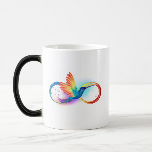 Taza Mágica Colibrí arcoiris con símbolo Infinity (Izquierda)