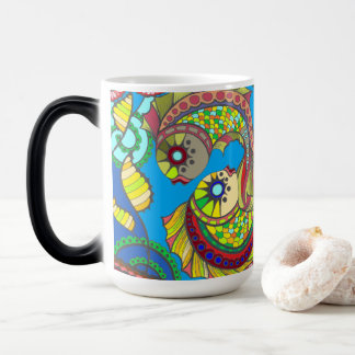 Taza Mágica Colorful Fish & Floral Art Mug