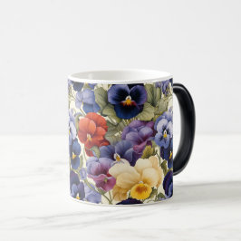 Taza Mágica Colorida Pansy Seamless Floral Elegance