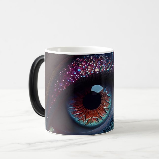 Taza Mágica Colorido Bonito de fantasía Purpurina Ojo cerrado (Anverso izquierdo)