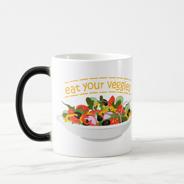 Taza Mágica Coma tus verduras Cita cuenco de ensaladas frescas (Izquierda)