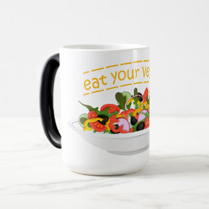 Taza Mágica Coma tus verduras Cita cuenco de ensaladas frescas