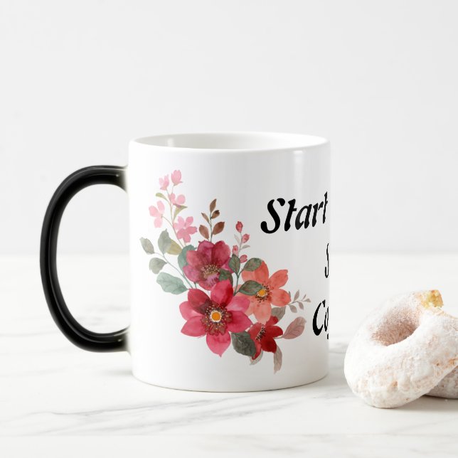 Taza Mágica Comenzar Sip fuerte Café fresco de moda Citas (Con donut)