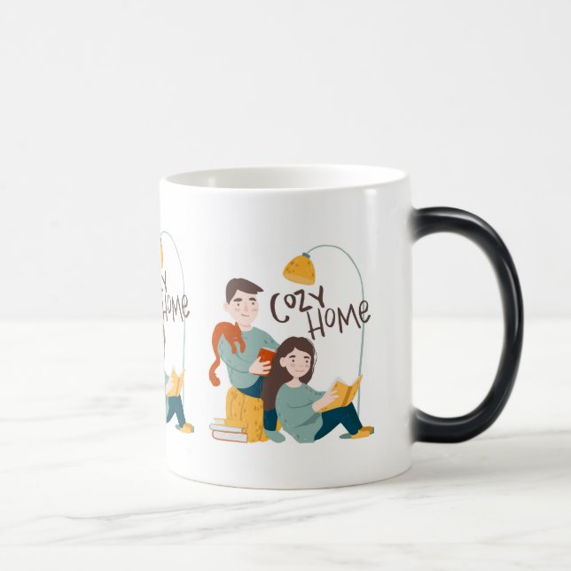 Taza Mágica Cómodo libro de lectura casera con gato (Derecha)