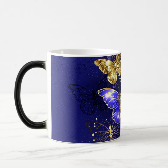 Taza Mágica Composición con mariposas de zafiro (Izquierda)
