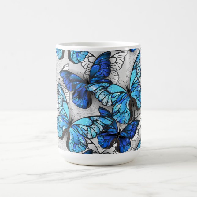 Taza Mágica Composición de las mariposas blancas y azules (Centro)