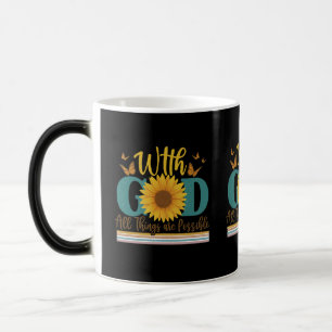 Taza Mágica Con Dios todas las cosas son posibles