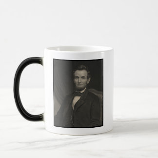 Taza mágica con retrato grabado de Abraham Lincoln