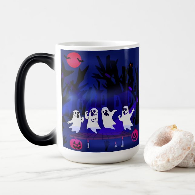 Taza Mágica Concurso de canto fantasma en el embrujado cemente (Con donut)