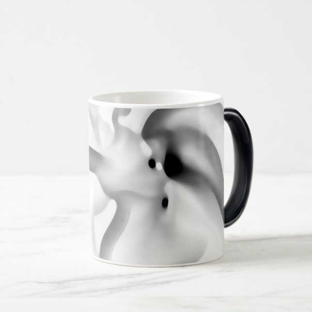 Taza Mágica Congelado: Gris abstracto, blanco y negro (Anverso derecho)
