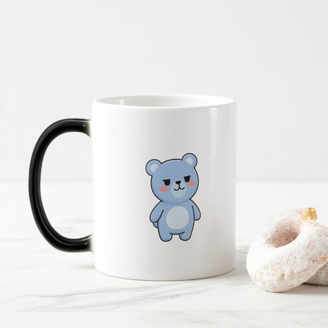 Taza Mágica Cool Bear Minimal Kawaii Style (Con donut)