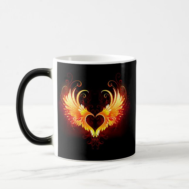 Taza Mágica Corazón de Fuego Ángel con Alas (Izquierda)