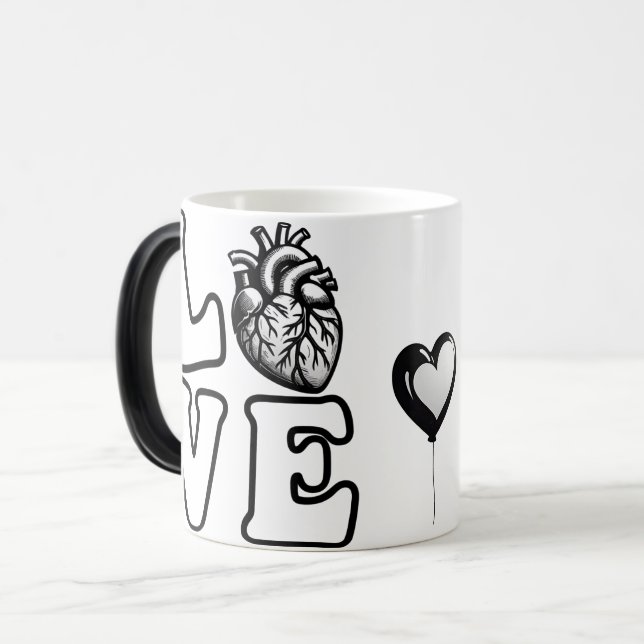 Taza Mágica Corazón humano anatómico AMOR  (Anverso izquierdo)