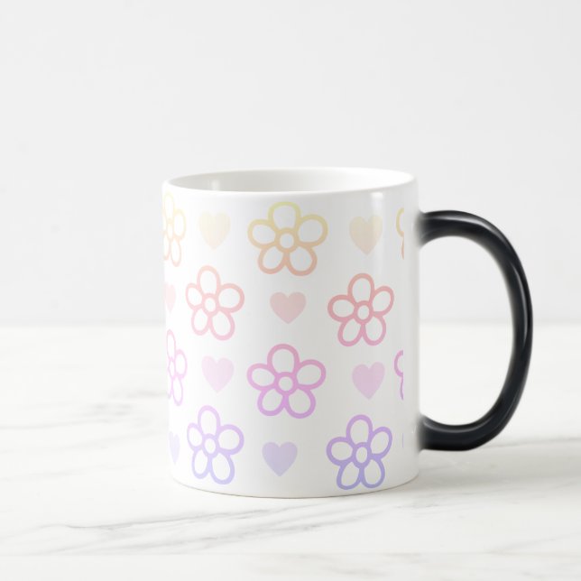 Taza Mágica Corazón y flor café Mug (Derecha)