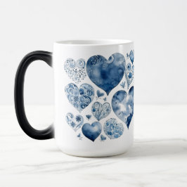 Taza Mágica Corazones en azul delft