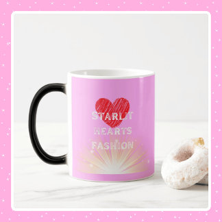 Taza Mágica Corazones iluminados con estrellas Moda Corazón Ro