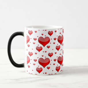Taza Mágica Corazones rojos caídos (¡Usted elige el color de f