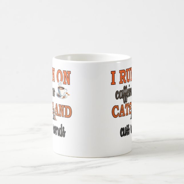 Taza Mágica Corro en cafeína y palabras de café (Centro)