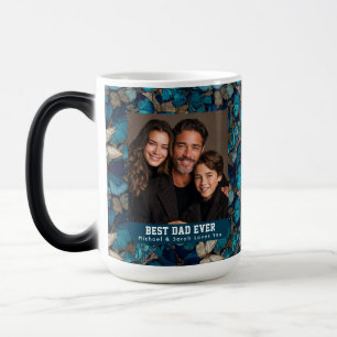 Taza Mágica Cottagecore Mariposa Camuflaje Flor Foto de Papá