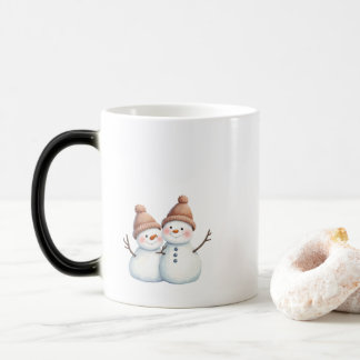 Taza Mágica Cozy Winter Snowmen coffe mug