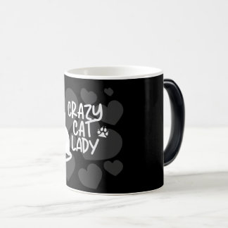 Taza Mágica Crazy Cat Lady Black T-Shirt