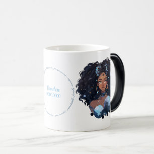 Taza Mágica Crea tu propia Acuario Mujer Afroamericana