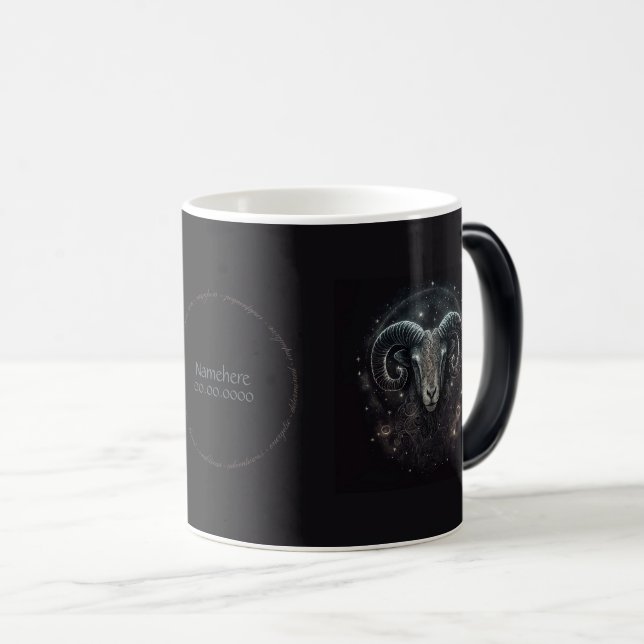 Taza Mágica Crea tu propia astrología mística Aries Zodiac (Anverso derecho)