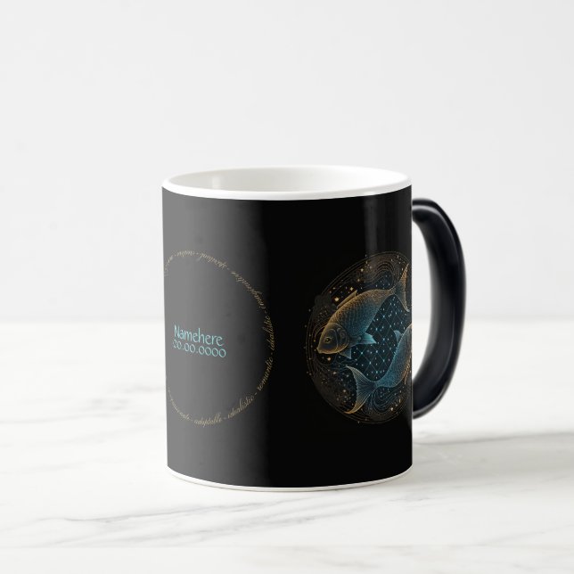 Taza Mágica Crea tu propia astrología mística Pisces Zodiac (Anverso derecho)