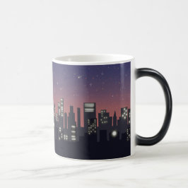 Taza Mágica Crea tu propia ciudad al atardecer nocturno