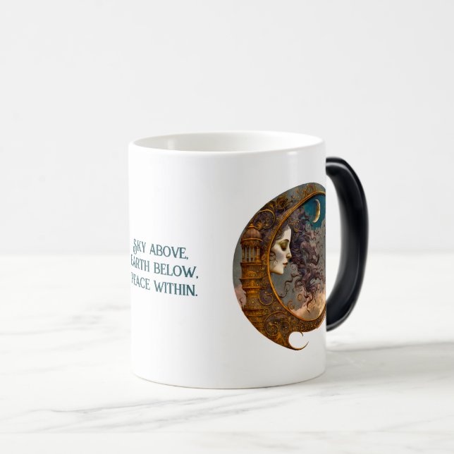Taza Mágica Crea tu propia dama de Steampunk de la luna (Anverso derecho)