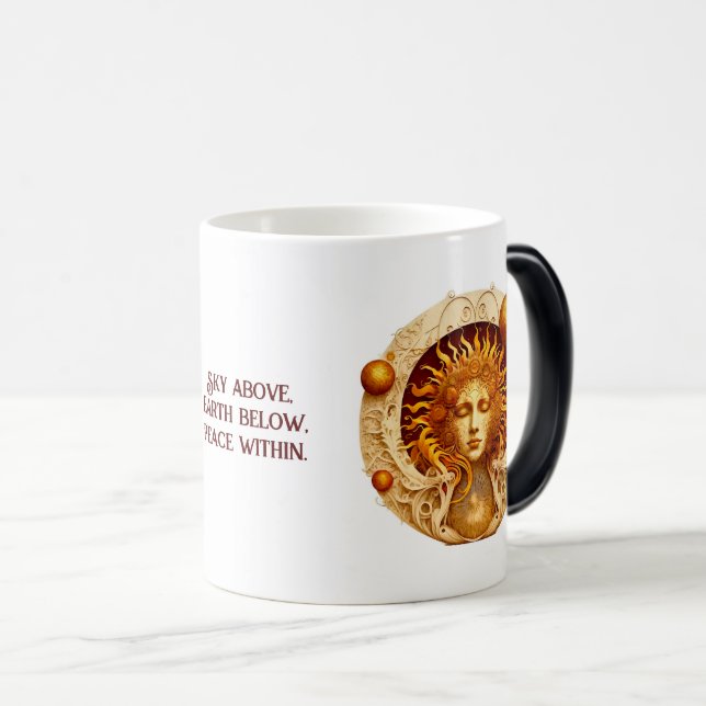 Taza Mágica Crea tu propia diosa del sol de Steampunk (Anverso derecho)