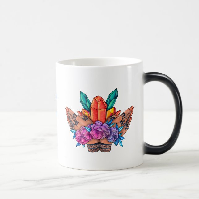 Taza Mágica Crea tu propia Henna Manos Cristales y Rosas (Derecha)