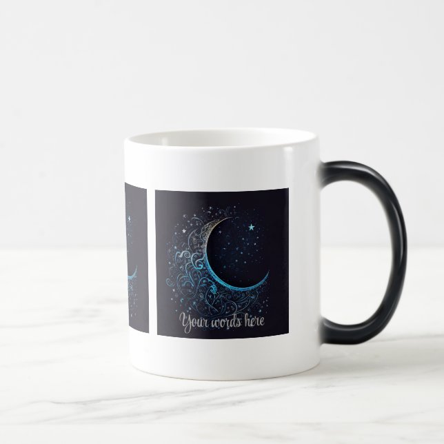 Taza Mágica Crea tu propia luna azul y dorada filigrana (Derecha)