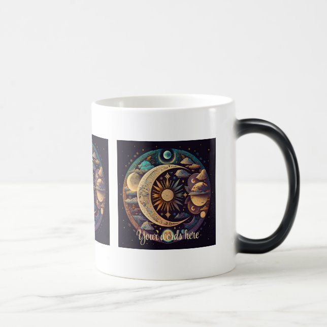 Taza Mágica Crea tu propia Luna Creciente Mística y Planetas (Derecha)