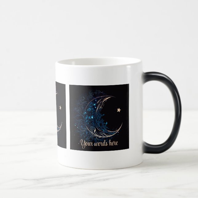 Taza Mágica Crea tu propia luna mística azul y dorada (Derecha)