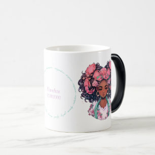 Taza Mágica Crea Tu Propia Mujer Afroamericana con Cáncer