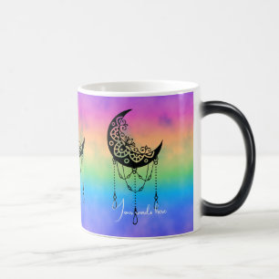 Taza Mágica Crea tu propia silueta de boho leafy Moon