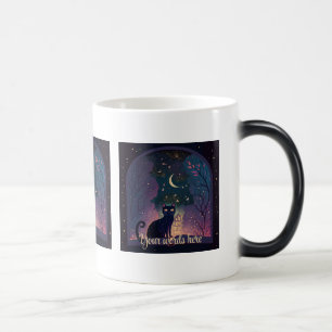 Taza Mágica Crea tu propia ventana mágica de gato negro místic