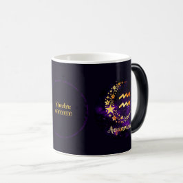 Taza Mágica Crea tu propio Aquarius Zodiac Celeste Púrpura