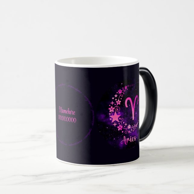 Taza Mágica Crea tu propio Aries Zodiac Celestial Púrpura (Anverso derecho)