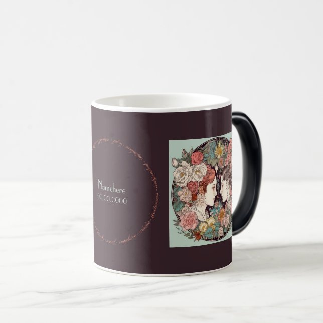 Taza Mágica Crea tu propio Art Nouveau Gemini Zodiac (Anverso derecho)