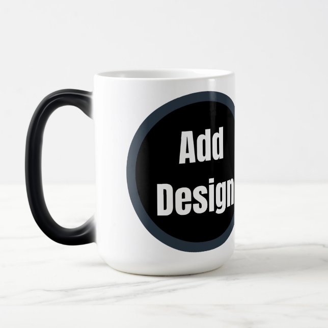 Taza Mágica Crea tu propio azul gris oscuro personalizado (Izquierda)