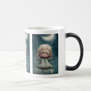 Taza Mágica Crea tu propio Chica lindo soñando con una flor