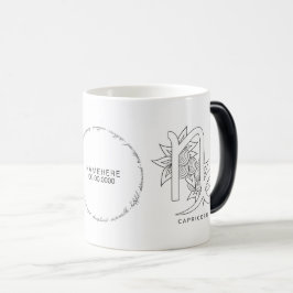 Taza Mágica Crea tu propio elegante Capricornio Blanco y Negro